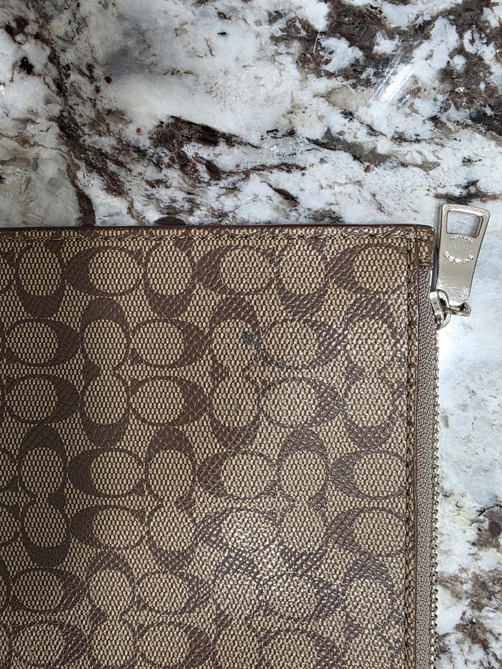 Coach Signature Zip Wallet in Brown - Picture 4 of 5